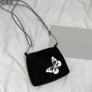 Street Women Butterfly Reflective Oxford Cloth Small Shoulder Bag (Black)