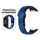 Watch Strap for HUAWEI HONOR Band 6 TPU Bracelet Wristband (Black Blue) Newly