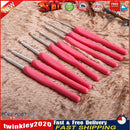 8 sizes Soft Plastic Handle Home Aluminum Crochet Knit Hook Needle  Rose Newly