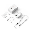 Digital Silent Cooling Fan Leafless Travel Personal Wearable Fans (White)