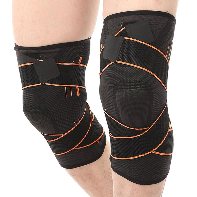 1pc Fitness Running Bandage Elastic Sports Knee Support Brace (Orange S)