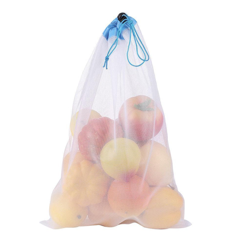 12pcs Outdoor Shopper Reusable Fruit Vegetable Drawstring Closure Stuff Mes