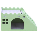 Hamster Staircase Villa Sleeping House Bear Pet Nest Log Cabinet(Green)
