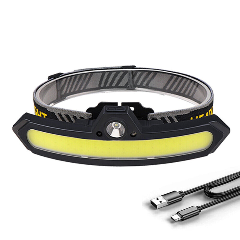XPE+COB LED Headlamp Smart Wave Induction Waterproof Torch for Camping Cycling