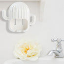 Cactus Wall Mounted Toothbrush Holder Bathroom Toothpaste Organizer (White)