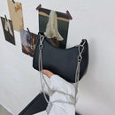 Women Butterfly Chain Pure Color Shoulder Underarm Bag Fashion PU Hobos Handbags