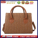 Straw Beach Tote Shoulder Bags Women Hand-Woven Leather Crossbody Handbag Purse