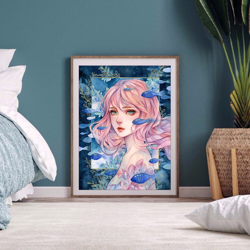 Oil Paint Painting Girl By Numbers Coloring Picture Digital Drawing M066