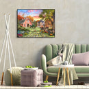 Painting By Numbers DIY Village Scenery Hand Painted Canvas Oil Art Picture Kit