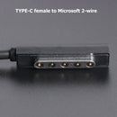 65W PD Fast Charging USB C Female Adapter Cable for Microsoft Surface Pro 2