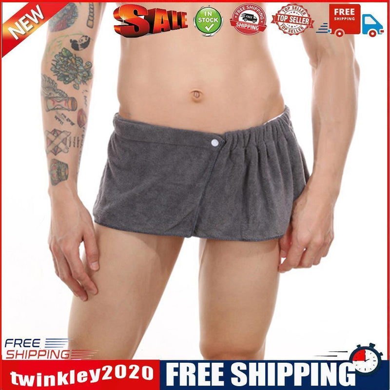 Microfiber Soft Wearable Bath Towel Short Pants Beach Gym Shorts (Grey)