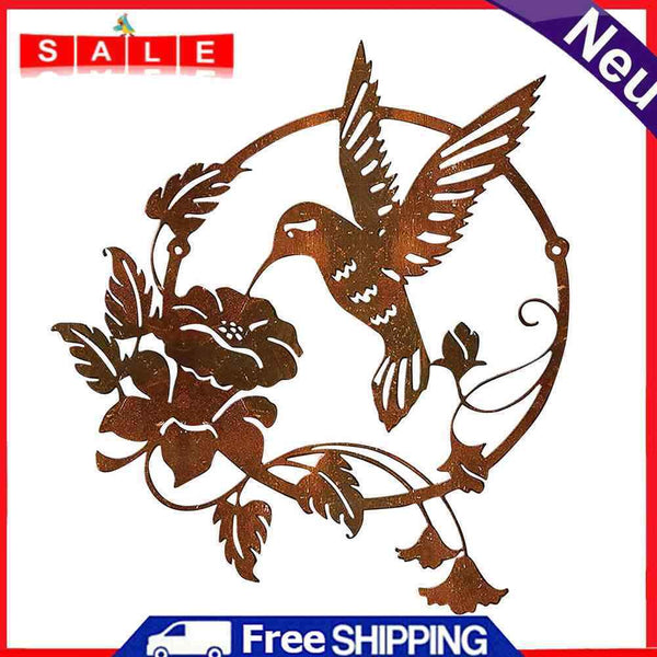 Wrought Iron Bird Garden Indoor Outdoor Hanging Metal Wall Hanging Art Decor