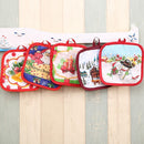 2pcs/set Christmas Home Decoration Glove+Microwave Oven Heat Insulation Pad
