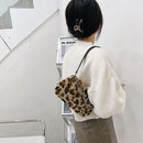 Portable Women Animal Underarm Bag Street Plush Top-handle Money Purse Clutches