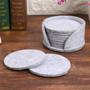 10pcs Round Felt Cup Mats Coasters Heat Resistant Coffee Tea Pad (C Grey)