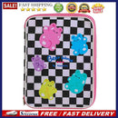 Women Checkerboard Laptop Carrying Case PU Computer Cover Zipper Pouch Gift