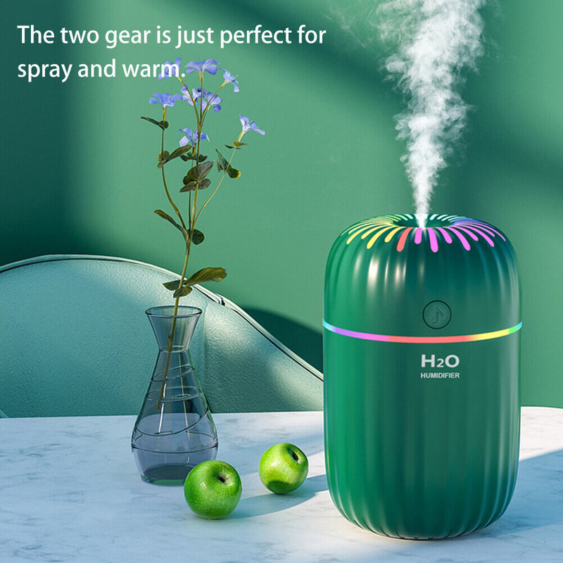 300ml Electric Air Humidifier Aroma Oil Diffuser Mini Sprayer (Dark Green)