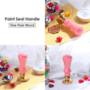 Retro Wax Sealing Stamp Wood Handle Customs Art Stamping Decor (Light Pink)