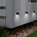 4LED Fence Lamp Solar Powered Plastic Stair Wall Light Outdoor Garden Decor