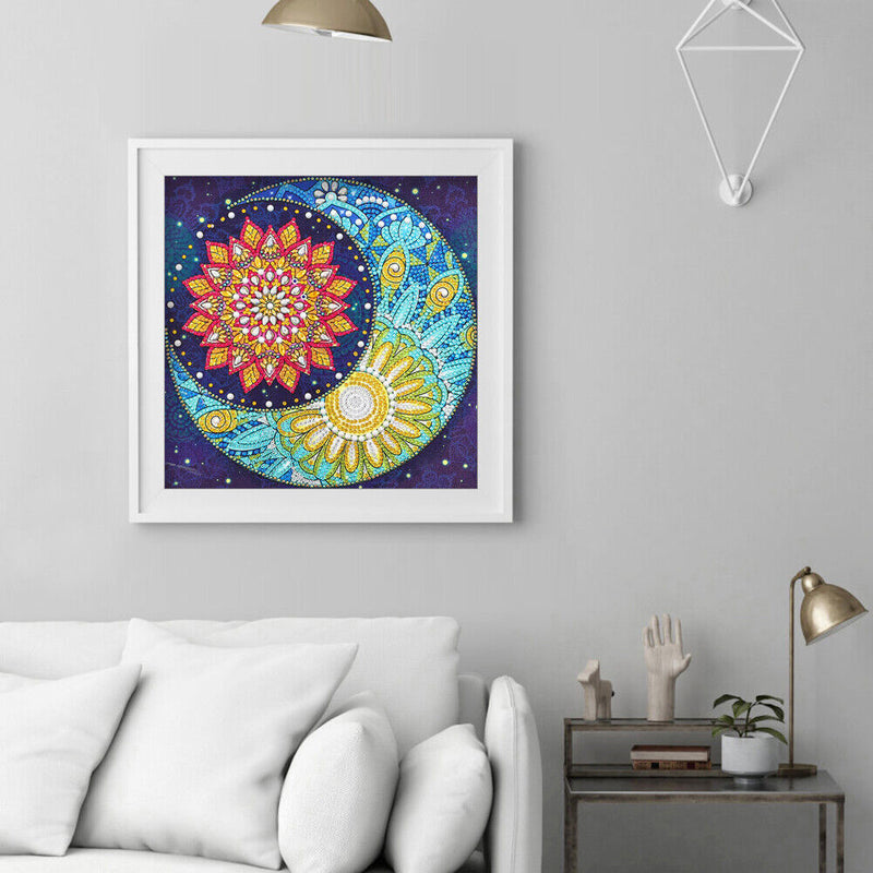 5D DIY Diamond Painting Moon Mandala Partial Special Shape Drill Picture Newly