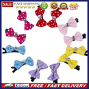 10pcs Pet Cat Dot Grooming Hairpin Mixed Ribbon Hair Bow Dog Rubber