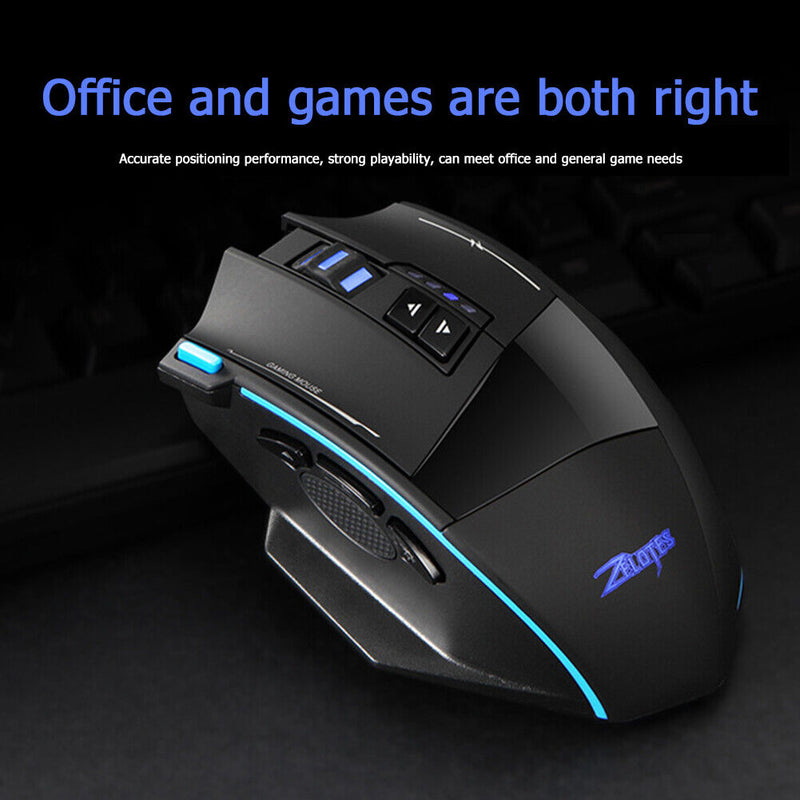 ZELOTES F-15 Wireless Wired Backlight 5 Gears 4800DPI Optical Gaming Mouse