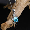 Alloy Rhinestone Pendant Tortoise Necklace Jewelry Set Necklace Earrings Set