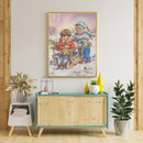 Two Kids Colouring Oil Canvas Pictures DIY Hand Painted Paint By Numbers Ki