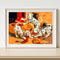 Frameless Painting By Numbers DIY Playing Dogs Picture Craft Home Wall Decor Kit
