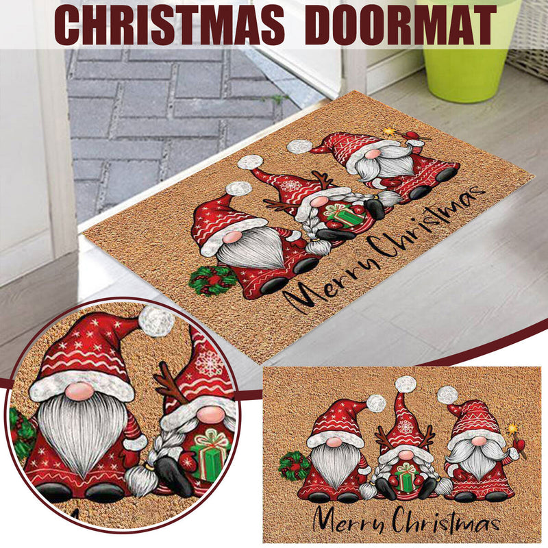 Christmas Gnome Dwarf Doormat Merry Christmas Welcome Carpet Door Rug (2) Newly