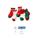 5pair Winter Children Kid Cotton Short Socks Cute Christmas Sock (9-12T)