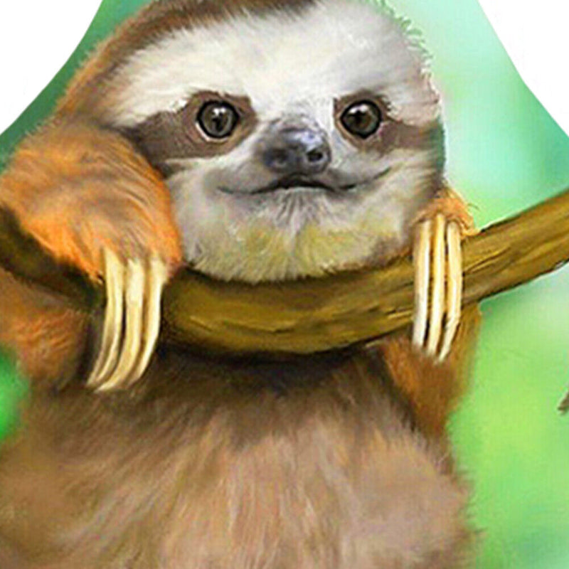 Home Sloth Printed Aprons Waterproof Linen Oil-proof Apron (82x68cm)