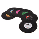 6 PCS Coasters for Drinks Vinyl Record Retro Mats Cup Mat for Wine Glass Tea