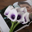 10pcs Calla Bridal Wedding Bouquet  Latex Real Feeling Flower Purple