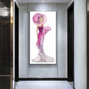 Purple Dress Lady Picture of Rhinestone Full Round Drill Diamond DIY Mosaic