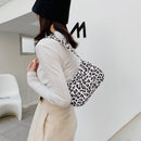Retro Women Animal Print Canvas Shoulder Underarm Bag Handbags (Leopard)