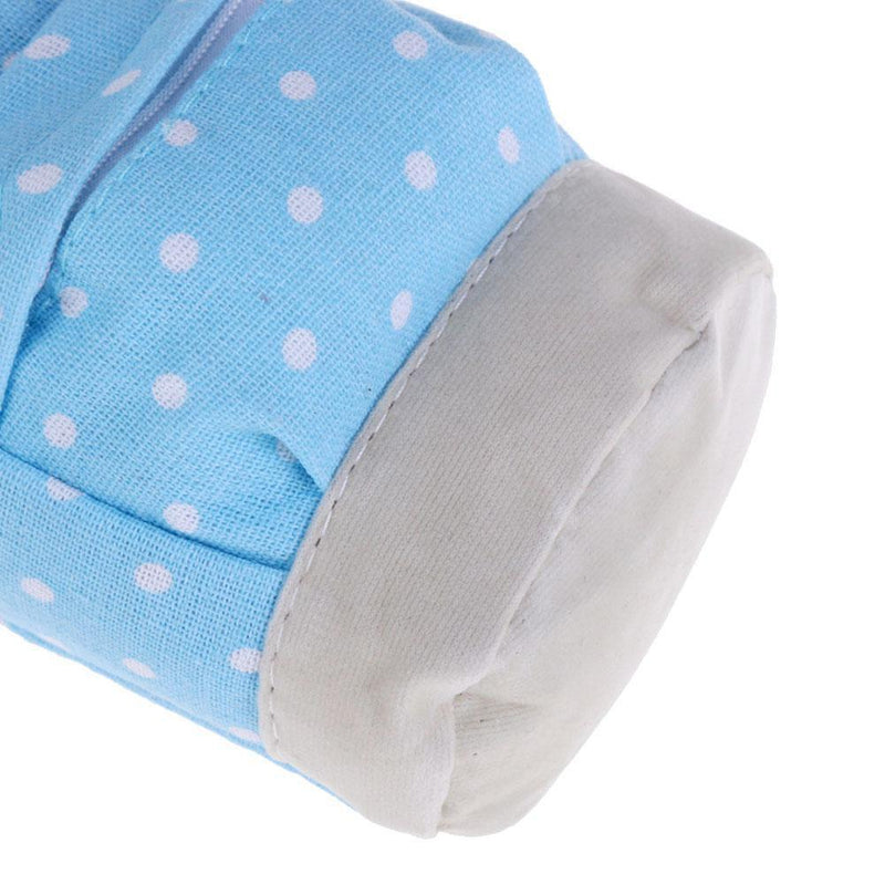 Korean Style Dots School Pencil Case Canvas Pen Bag Stationery Pouch(Blue)