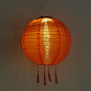 Solar Nylon Lantern Lamp Waterproof Hanging Light Festival Decor (Orange)