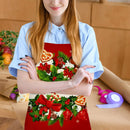 Merry Christmas Linen Kitchen Apron Waterproof Cooking Pinafore (82x68cm)