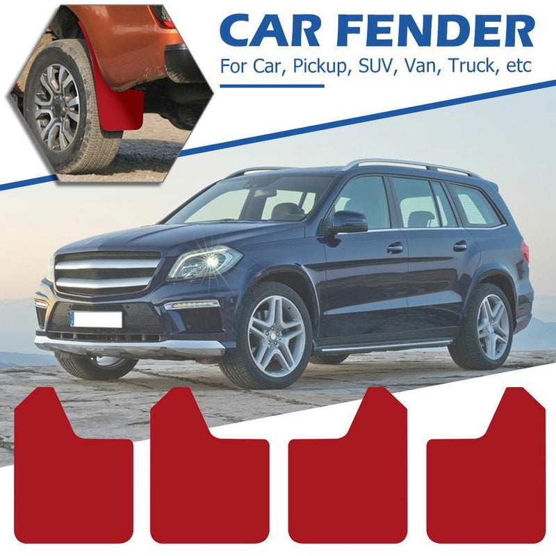 4pcs/set Red Splash Guard Mud Flaps Universal Car Pickup SUV Fender Mudguards