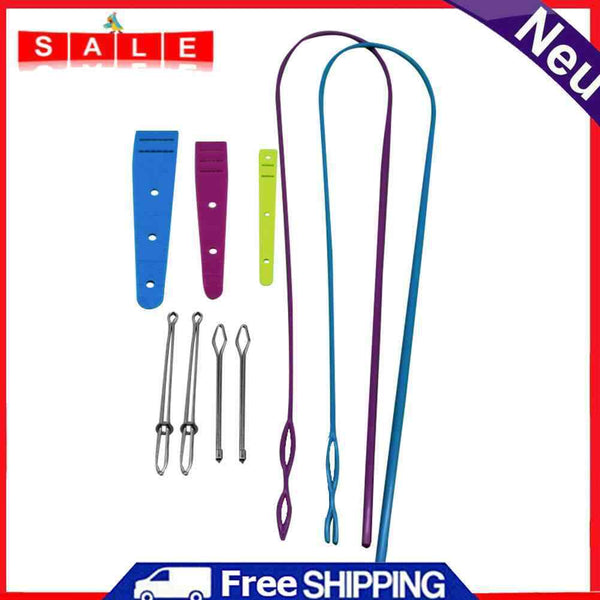 9pcs Sewing Set Plastic Elastic Band Needles Threader Wearer Clip Manual Tools