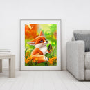 Little Fox Butterfly Paint By Numbers Kit DIY Frameless Picture On Canvas