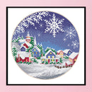 DIY 11CT Cross Stitch Stamped Winter Scenery Needlework Kit 35x35cm (5256) Newly