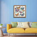 Partial Cross Stitch 14CT Colorful Butterflies Counted DIY Animal Embroidery Art