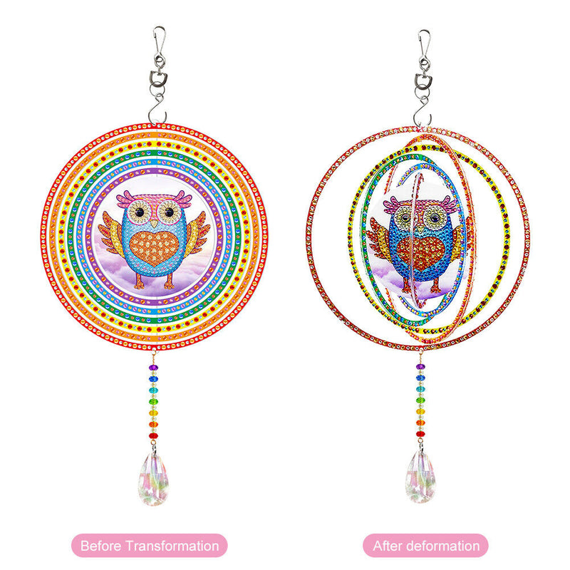 DIY Diamond Painting Double-sided Hanging Rotatable Wind Chime (GSP208) Newly
