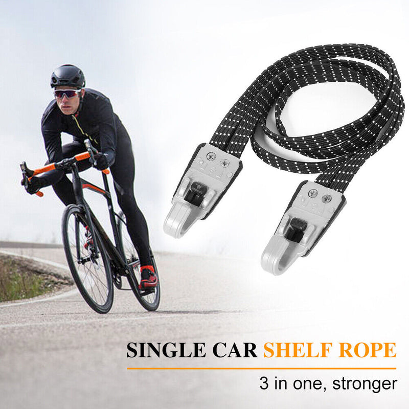 Bicycle Cargo Elastic Rope MTB Road Bike Luggage Tie Strap w/ Plastic Hook Newly