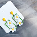 Jewelry Women Flower Long Earrings Drop Earrings Daisy Dangle Earrings