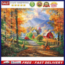 Full Cross Stitch 11CT Cotton Thread DIY Autumn Forest Printed Embroidery K
