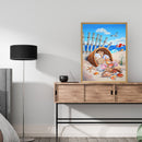 Beach Conch Drawing Frameless DIY Oil Paint by Numbers Canvas Home Decor