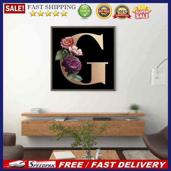 5D DIY Diamond Painting Kits Full Square Drill Flower Letter G Mosaic Picture
